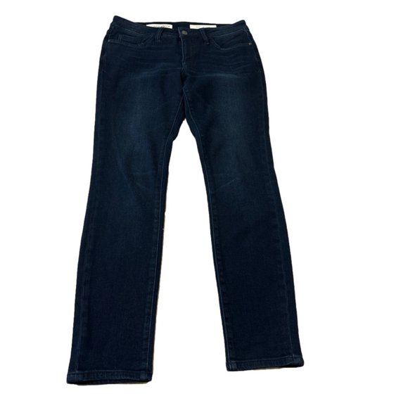Pilcro and the Letterpress Denim - Pilcro and The Letterpress Sz 6 Blue Dark Wash Mid Rise Straight Leg Denim Jeans
